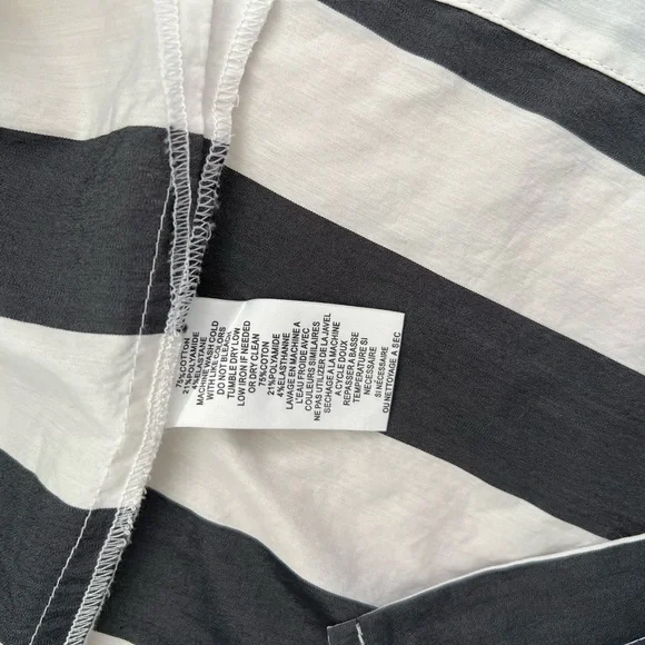 Trina Turk Black & White Striped Ruffle Tank size S - Picture 9 of 9